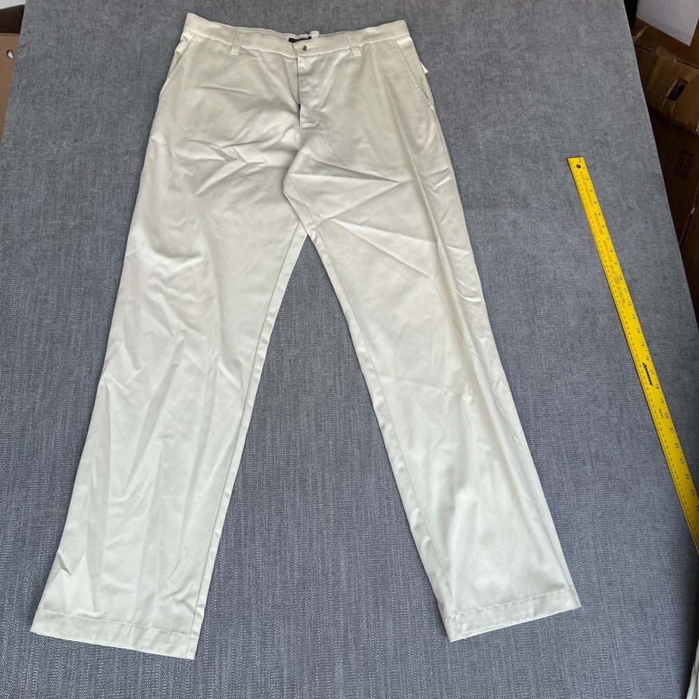 Cherokee Chino Pants Mens 34x34 Beige Flat Front Nano-Tex Classic Straight Leg